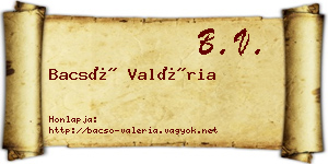 Bacsó Valéria névjegykártya